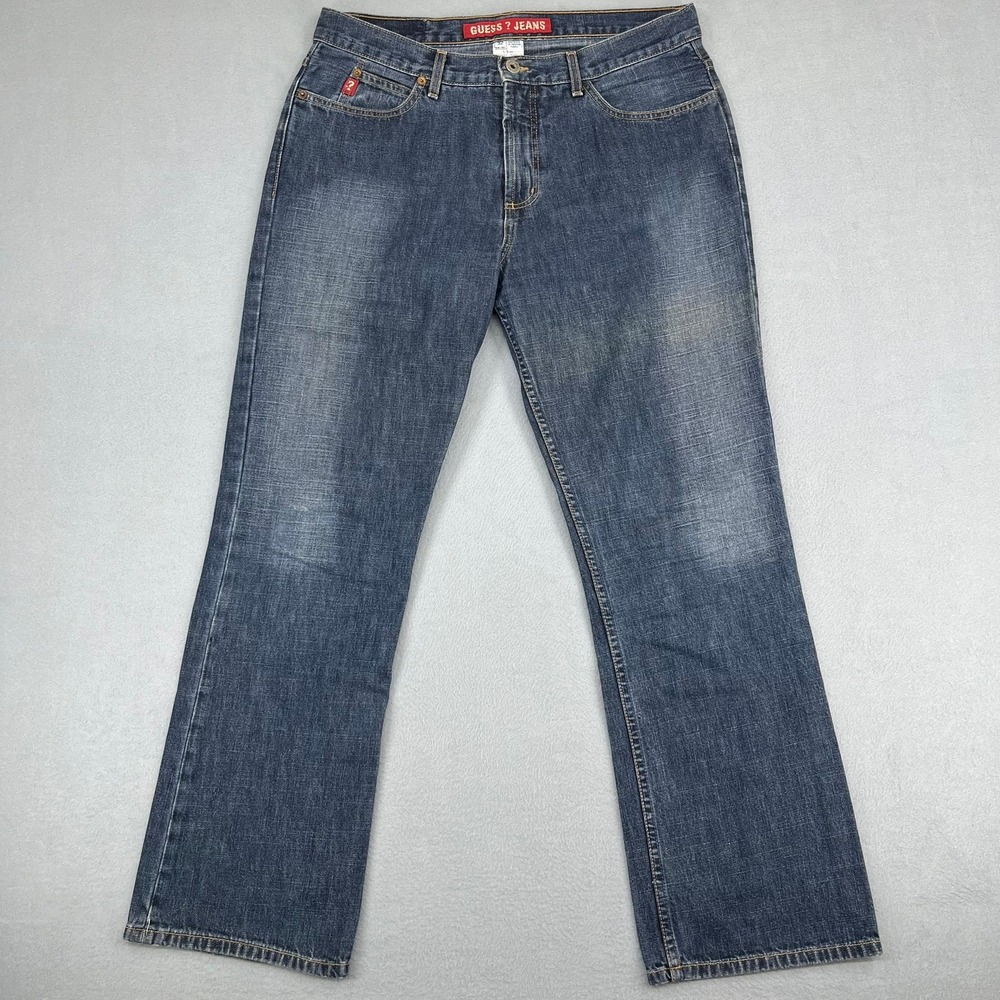 Guess Jeans Womens 32 Straight Leg Blue Denim Medium Wash Made in USA